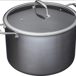 10Qt Hybrid Stock Pot with Glass Lid-Non-Stick Saucepan, Easy to Clean,Oven Safe
