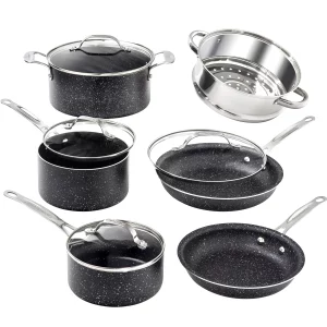 Granite Stone Pots and Pans Set, 10 Piece Nonstick Cookware Set