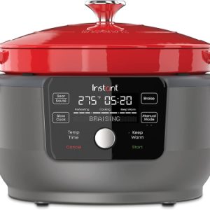 Instant Pot Precision 5-in-1 Electric Dutch Oven – Cast Iron – Red