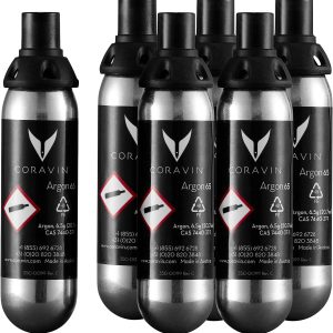 Coravin Pure Argon Capsules – 6 Pack – Preserve Wine for Years – For Coravin Timeless and Pivot Preservation System – Wine Gas Cartridges – For Red Wines, White Wines & More – Coravin Gas Capsules