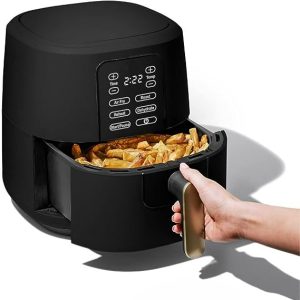 6 Quart Touchscreen Air Fryer, Adjustable temperature ranges from 90°F-400°F, Black Sesame 15.11 x 12.10 x 13.07 Inches