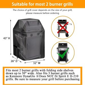 32″ BBQ Grill Cover Small for Weber Spirit E210 & Char Broil 2 Burner Gas Grill