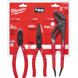 For Milwaukee 48-22-6331 3-Pc. Pliers Set with Comfort Grip