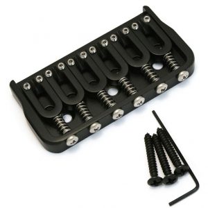 Hipshot 41060B 6-String Hardtail Fixed Electric Guitar Bridge .125″ – Black